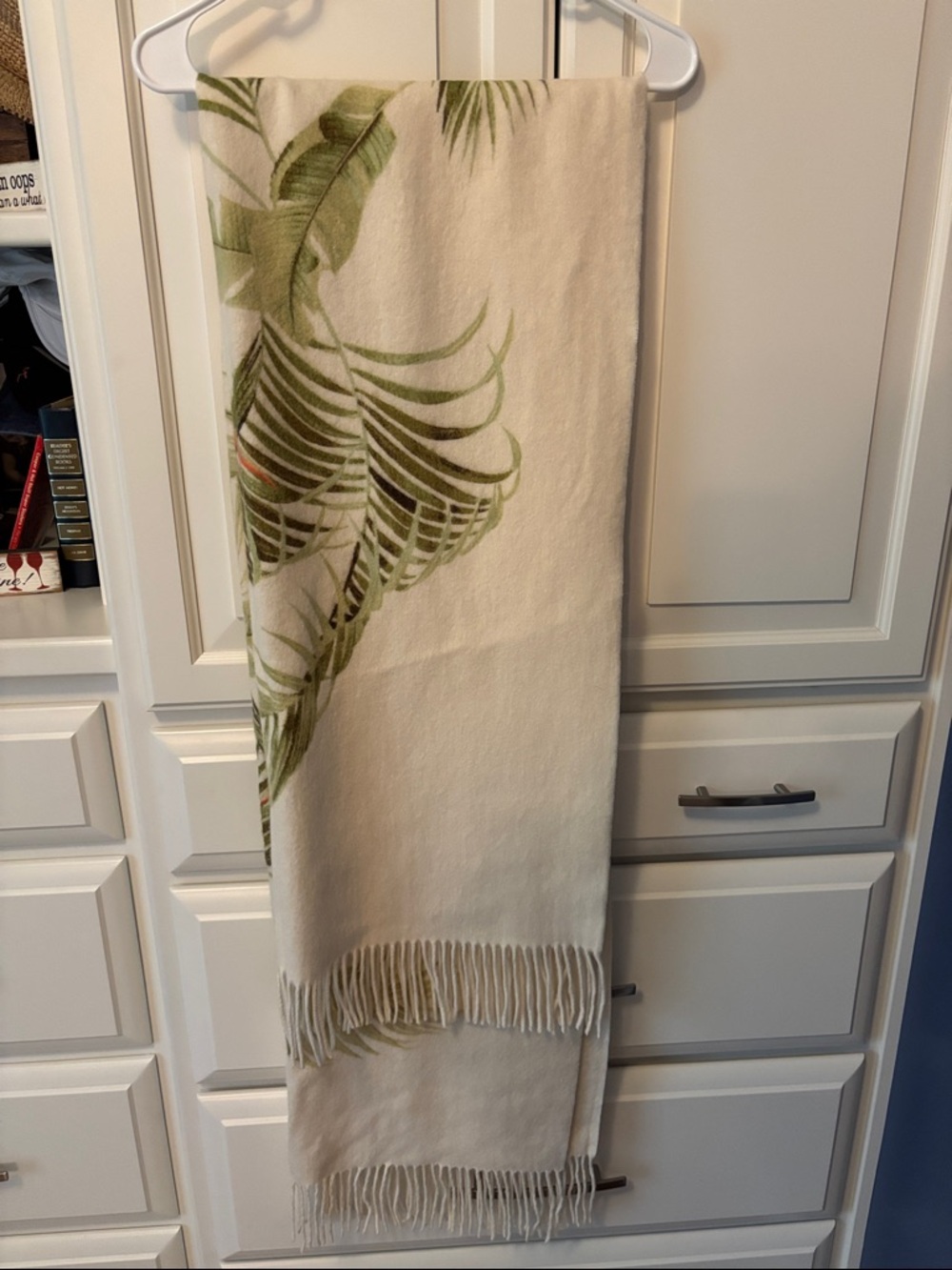 Tommy Bahama Cream Cashmere Fringe Scarf - Picture 2 of 4